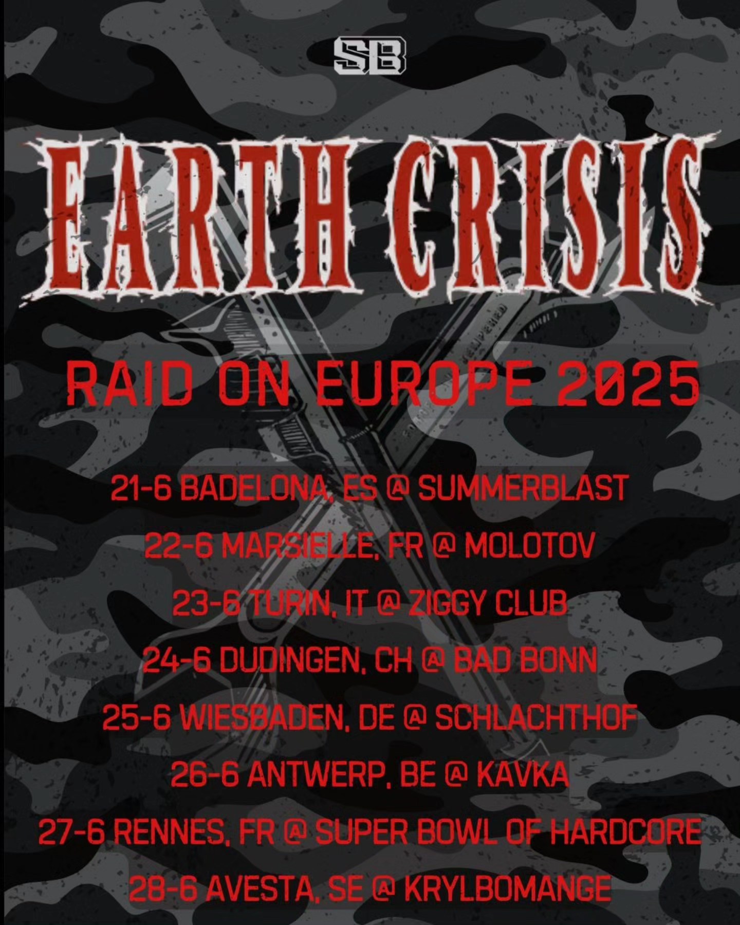 Earth Crisis East & West Coast Hardcore Tour Poster